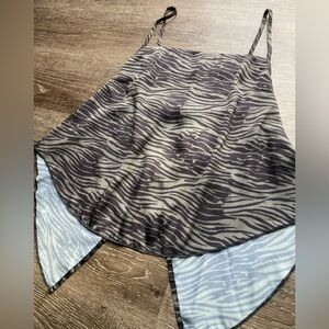 Intimately Free People Tank Top Green Animal Print Size Small